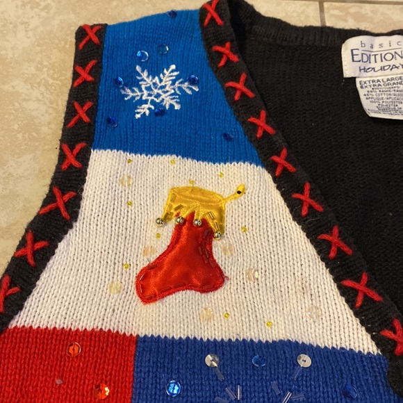 Basic Editions Holiday women's Christmas vest XL. Multicolored. - Picture 3 of 16